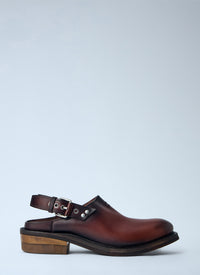 Miu Miu Women Foule Leather Mules