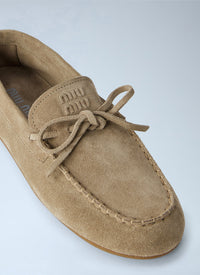 Miu Miu Women Suede Mesh Loafers