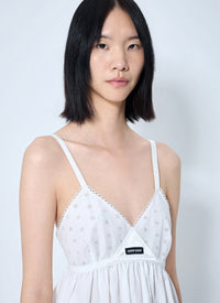 Miu Miu Women Slubbed Poplin And Eyelet Lace Mini Dress