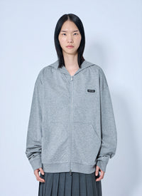 Miu Miu Women Zip Hoodie With Patch Detail