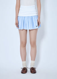 Miu Miu Women Jersey And Poplin Mini Skirt