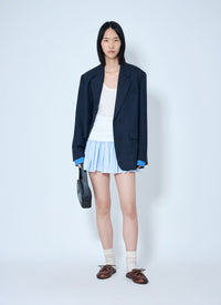 Miu Miu Women Jersey And Poplin Mini Skirt