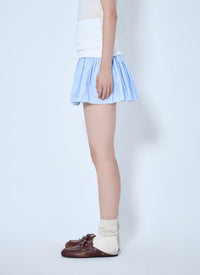 Miu Miu Women Jersey And Poplin Mini Skirt
