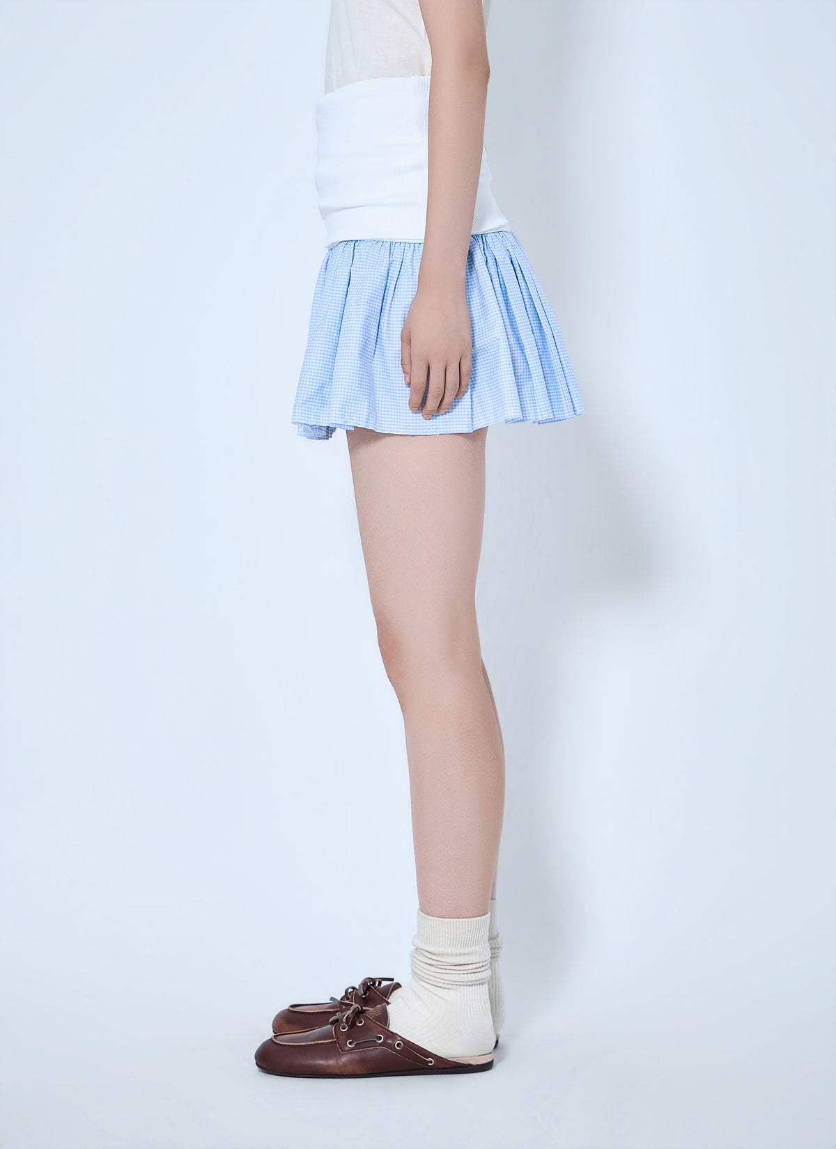 Miu Miu Women Jersey And Poplin Mini Skirt