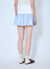 Miu Miu Women Jersey And Poplin Mini Skirt