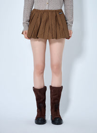 Miu Miu Women Pleated Gingham Check Mini Skirt