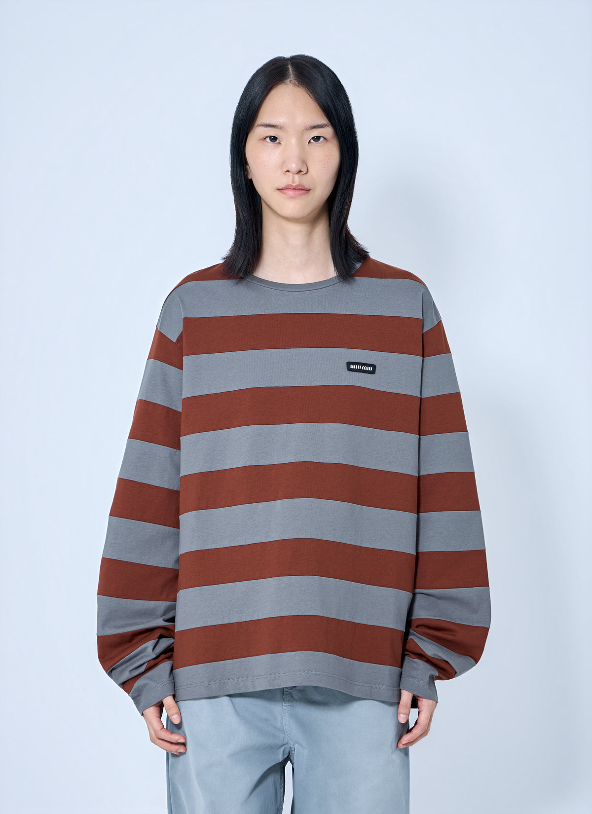 Miu Miu Miu Miu Women Striped Jersey T-Shirt