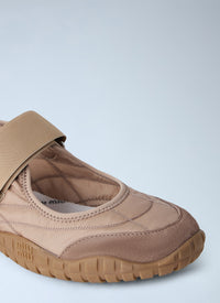 Miu Miu Women Tyre Technical Fabric And Suede Ballerinas