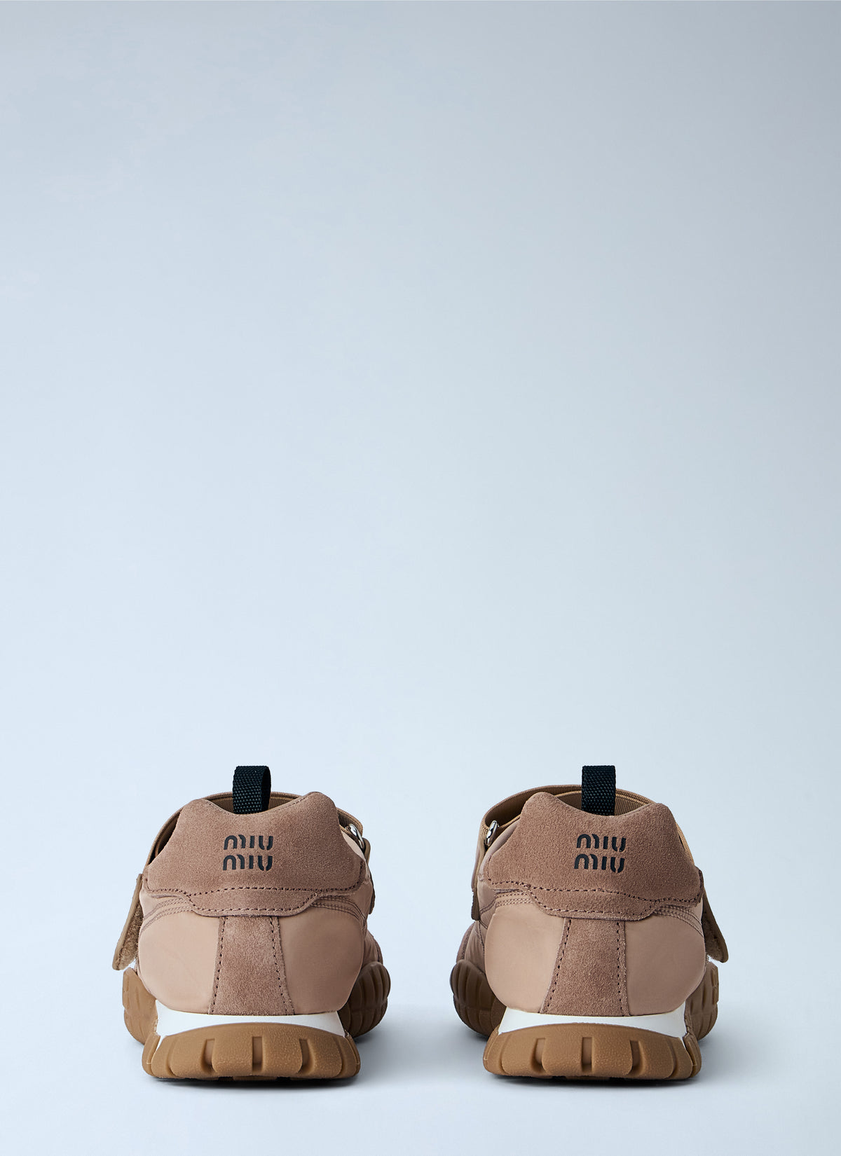 Miu Miu Women Tyre Technical Fabric And Suede Ballerinas