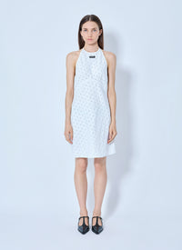 Miu Miu Women Cady Eyelet Lace Mini Dress