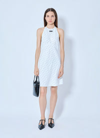 Miu Miu Women Cady Eyelet Lace Mini Dress
