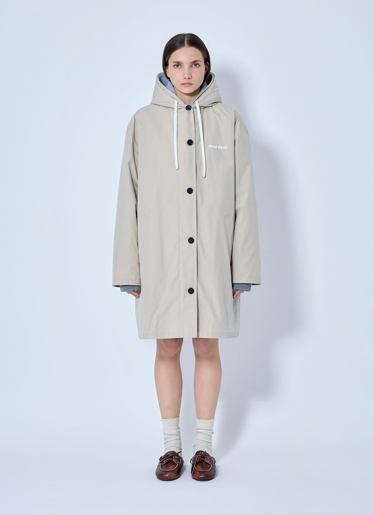 Miu Miu Women Single-Breasted Panama Caban Coat