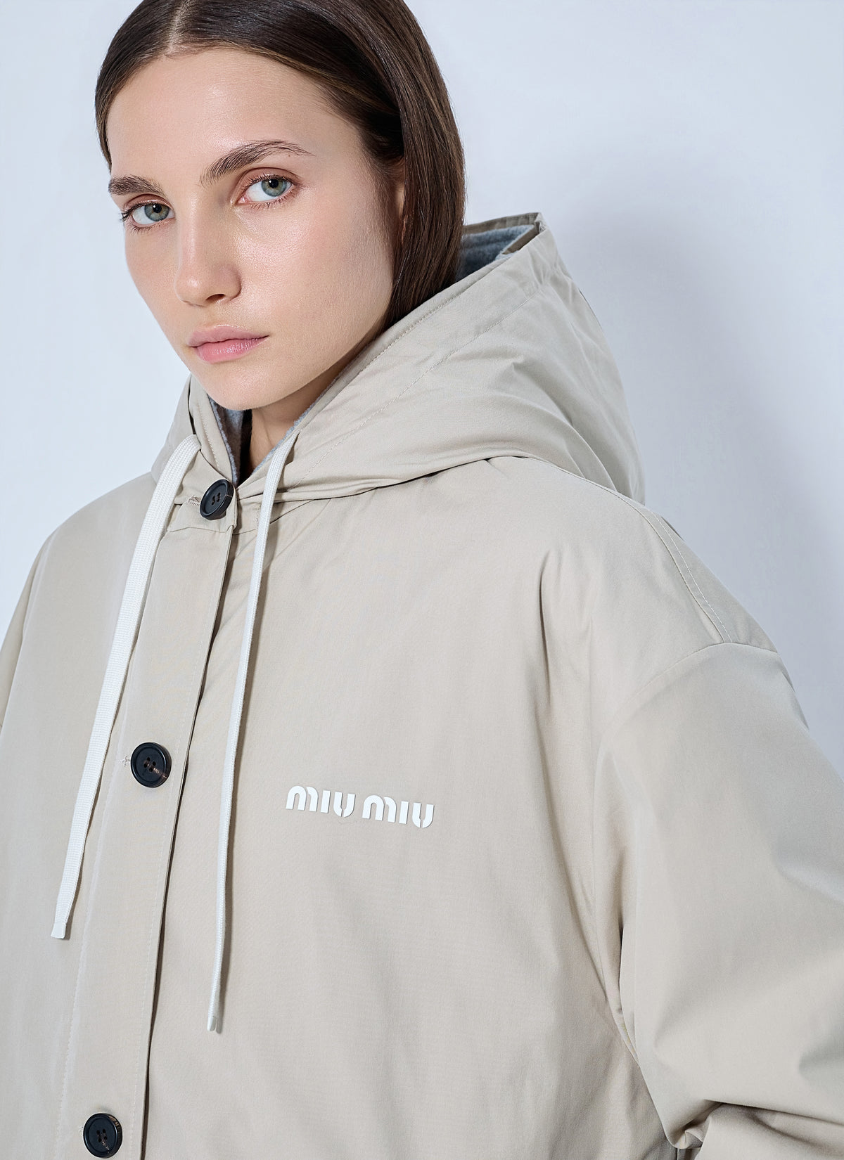 Miu Miu Women Single-Breasted Panama Caban Coat