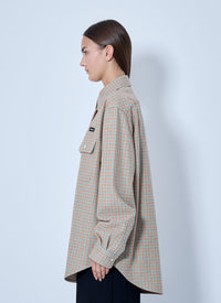 Miu Miu Women Checked Cotton Shirt