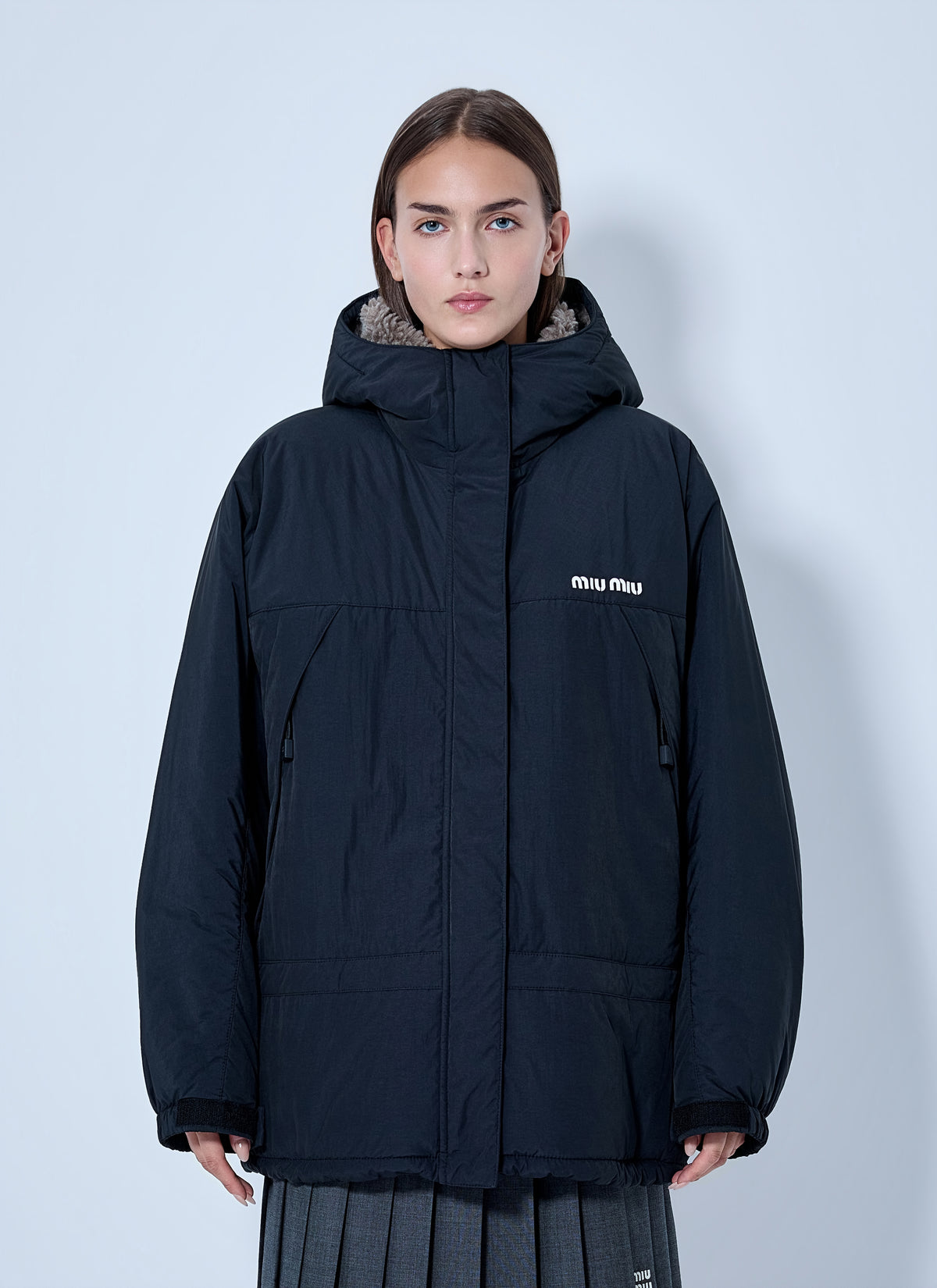 Miu Miu Miu Miu Women Pongé Down Jacket