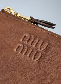 Miu Miu Women Oak Nappa Leather Envelope Card Holder