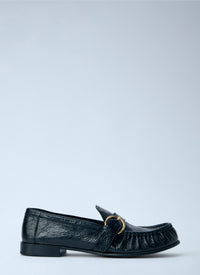 Miu Miu Women Leather Loafers With Buckle Detail