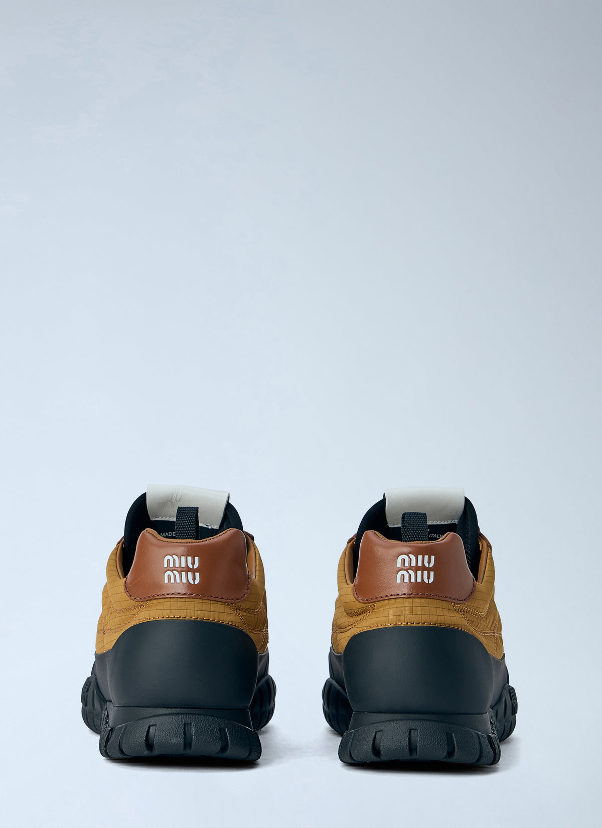 Miu Miu Women Technical Fabric And Leather Sneakers