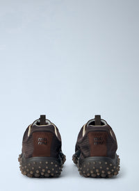 Miu Miu Women Bubble Technical Fabric And Suede Sneakers