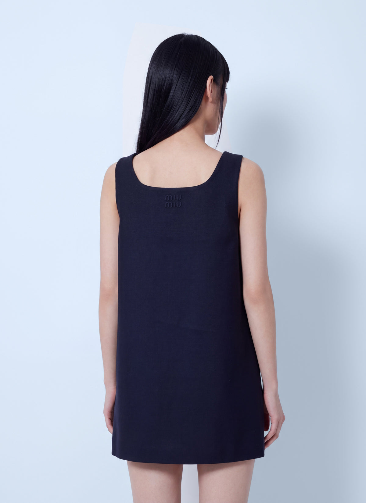 Miu Miu Women Sleeveless Mini Dress With Bow Detail