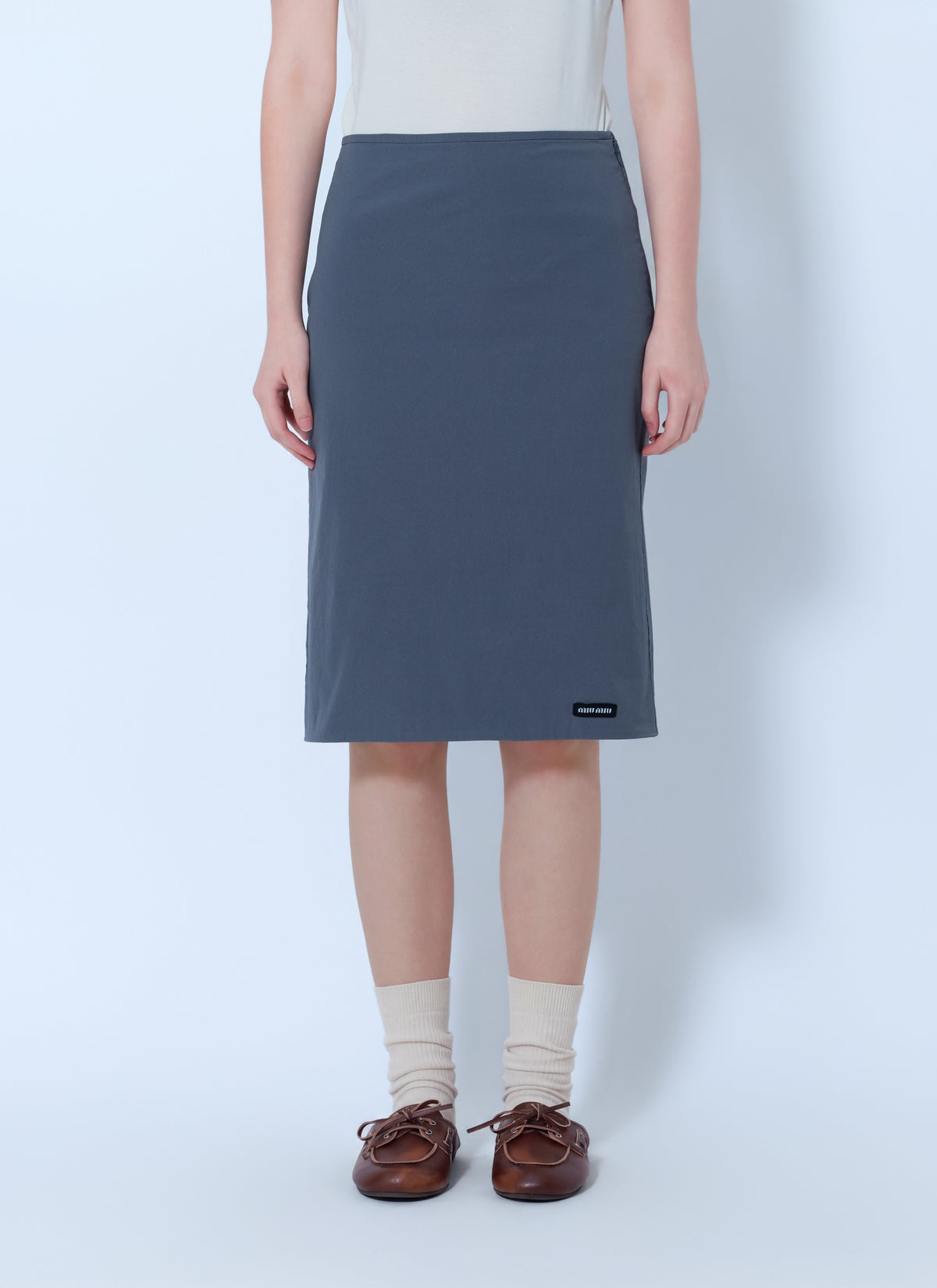 Miu Miu Women Straight Hem Midi Skirt