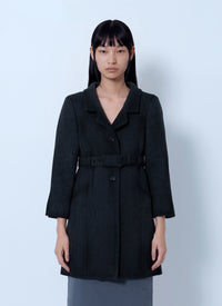 Miu Miu Women Single-Breasted Double Wool Coat