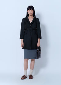 Miu Miu Women Single-Breasted Double Wool Coat