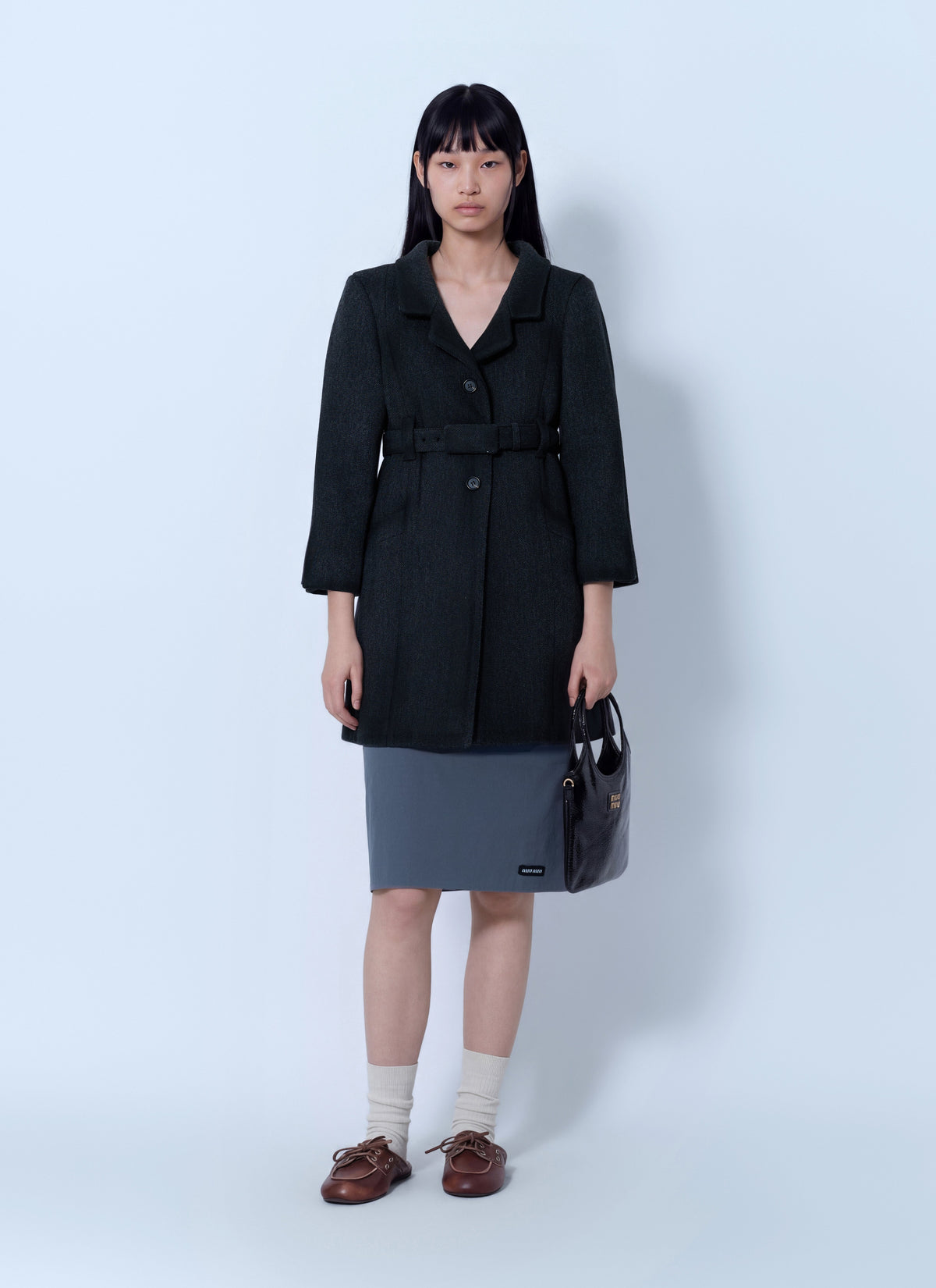Miu Miu Women Single-Breasted Double Wool Coat