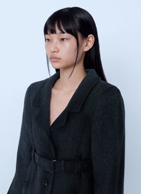 Miu Miu Women Single-Breasted Double Wool Coat