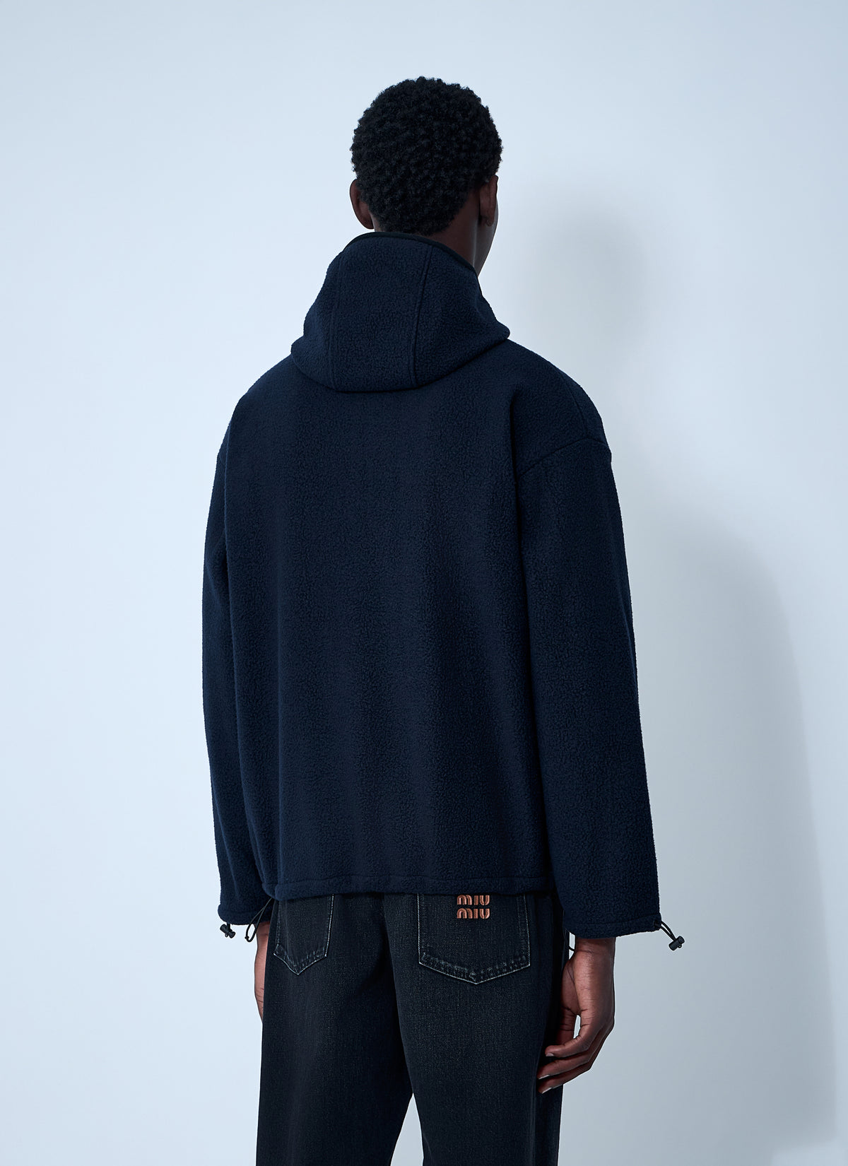 Miu Miu Miu Miu Men Hooded Logo Motif Sweatshirt