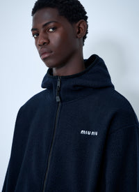 Miu Miu Miu Miu Women Hooded Logo Motif Sweatshirt