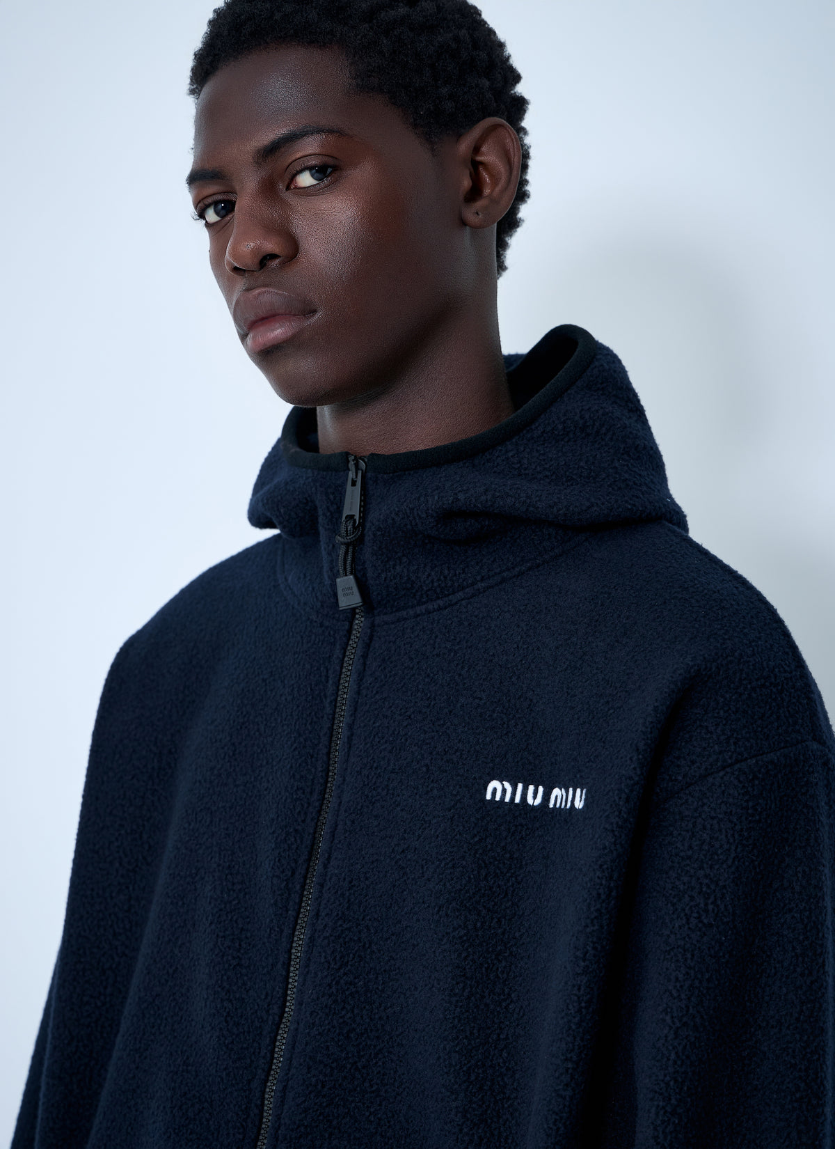 Miu Miu Miu Miu Women Hooded Logo Motif Sweatshirt