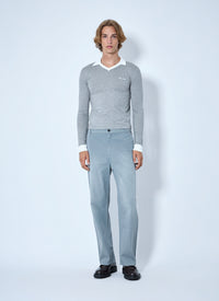 Miu Miu Men Collared Long Sleeve Knit Sweater