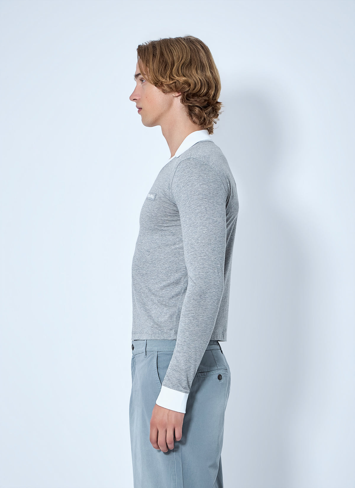 Miu Miu Men Collared Long Sleeve Knit Sweater