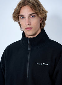 Miu Miu Miu Miu Women Half-Zip Fleece Sweatshirt