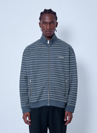 Miu Miu Men Striped Cotton Fleece Jacket
