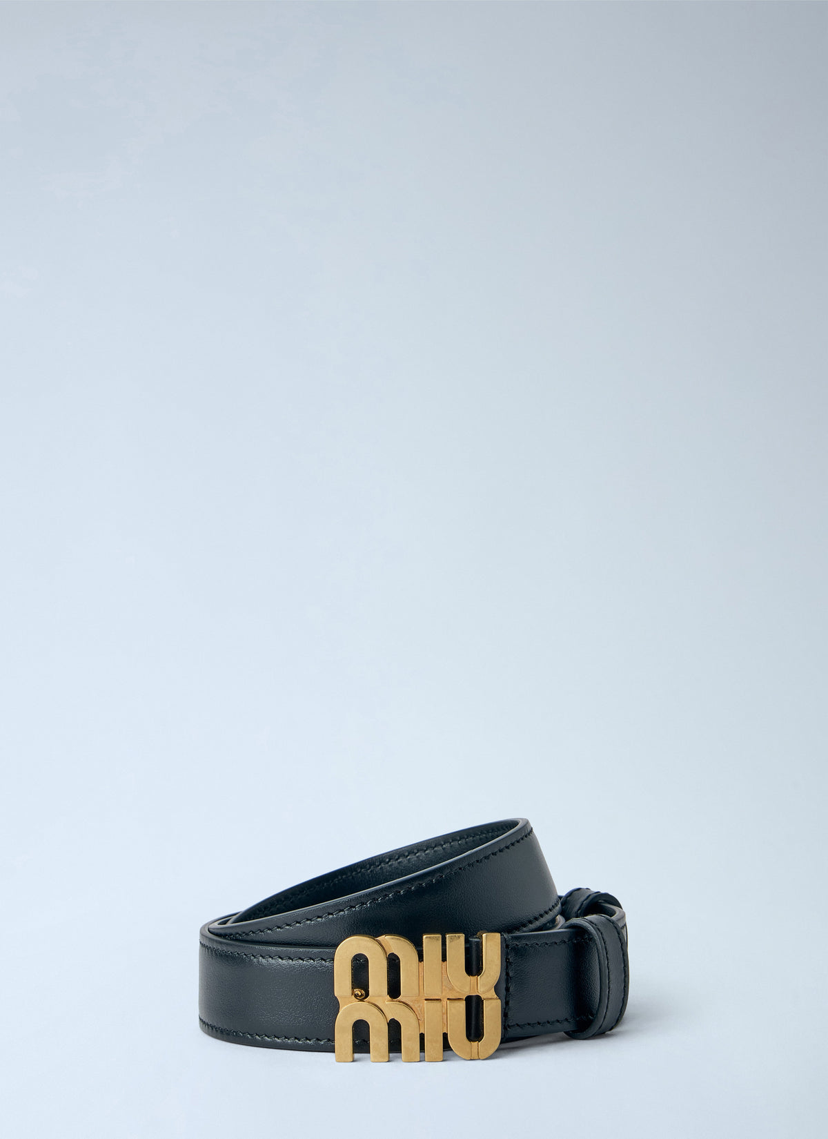 Miu Miu Men Logo Buckle Leather Belt