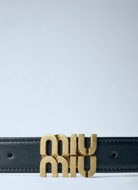 Miu Miu Women Logo Buckle Leather Belt