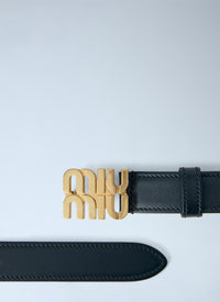 Miu Miu Women Logo Buckle Leather Belt