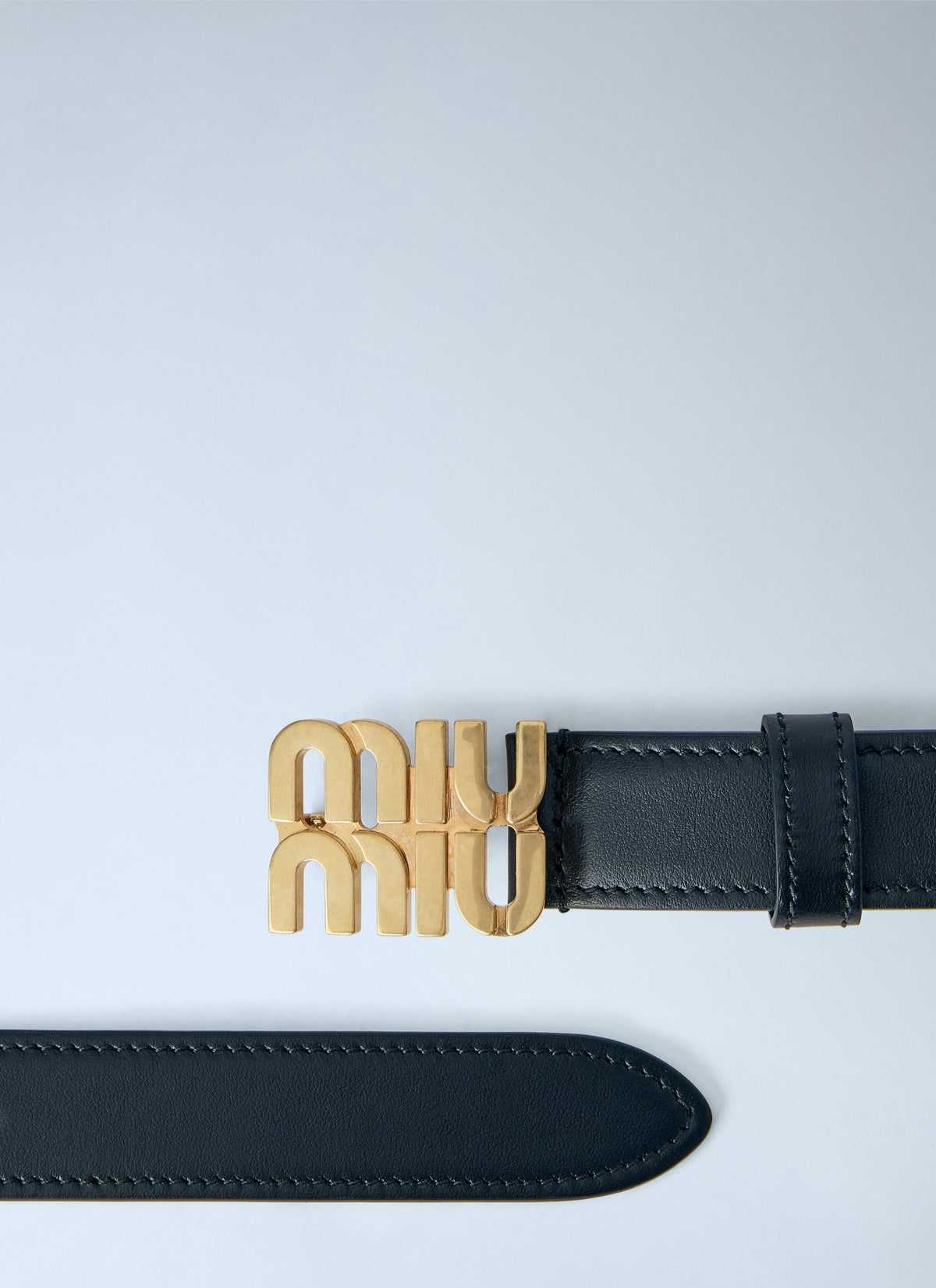 Miu Miu Women Logo Buckle Leather Belt
