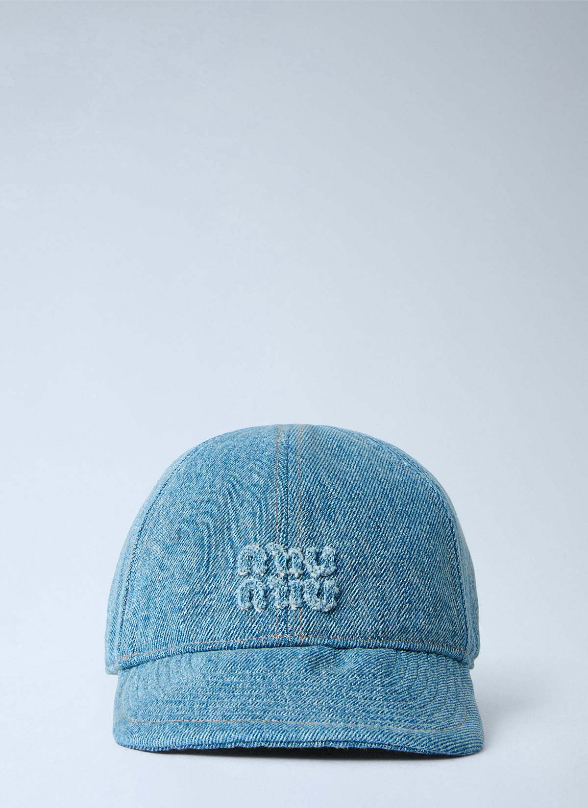 Miu Miu Women Denim Washed Baseball Cap