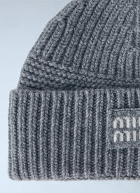 Miu Miu Women Logo-Patch Wool Beanie