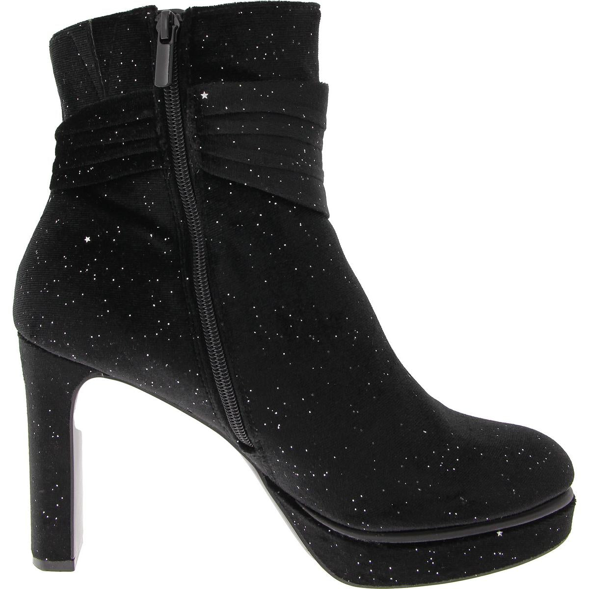 Womens Velvet Platform Ankle Boots