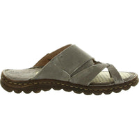 Womens Toe Loop Leather Flatform Sandals