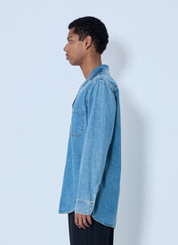 Maison Margiela Men Denim Button-Down Shirt