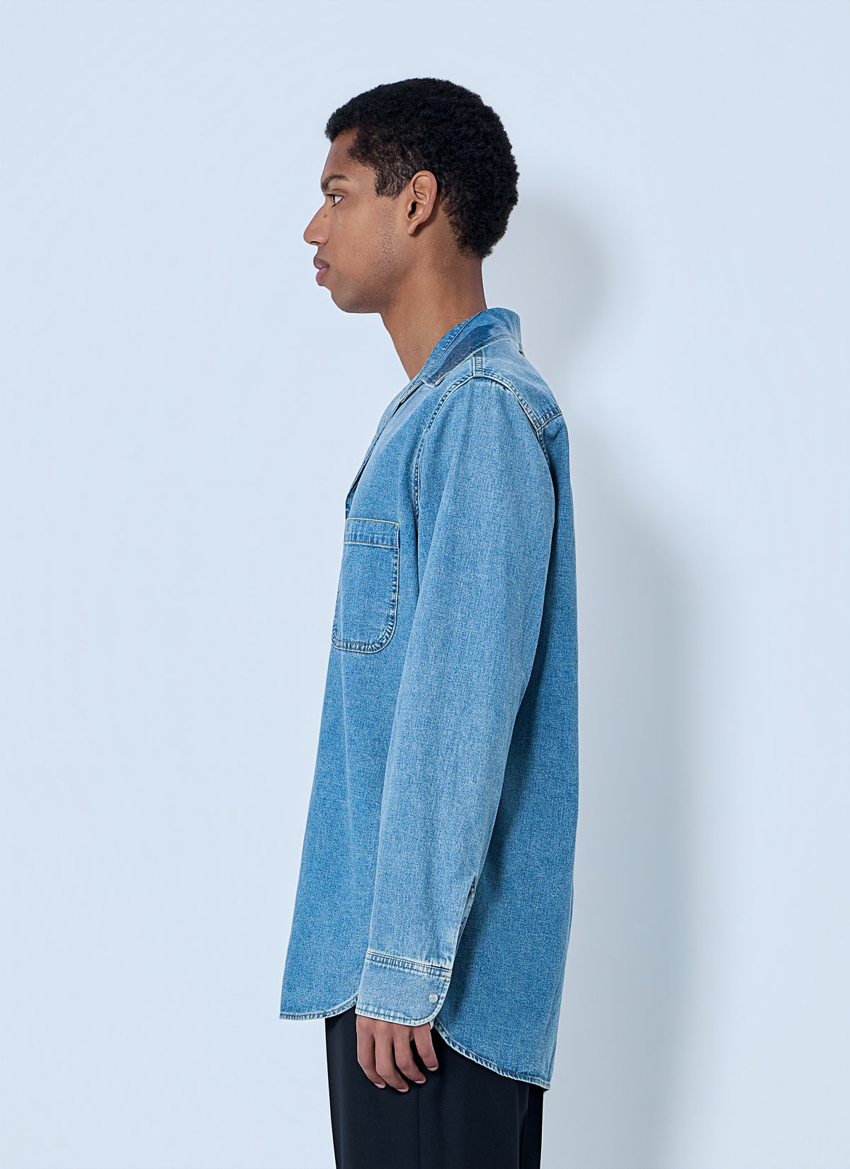 Maison Margiela Men Denim Button-Down Shirt