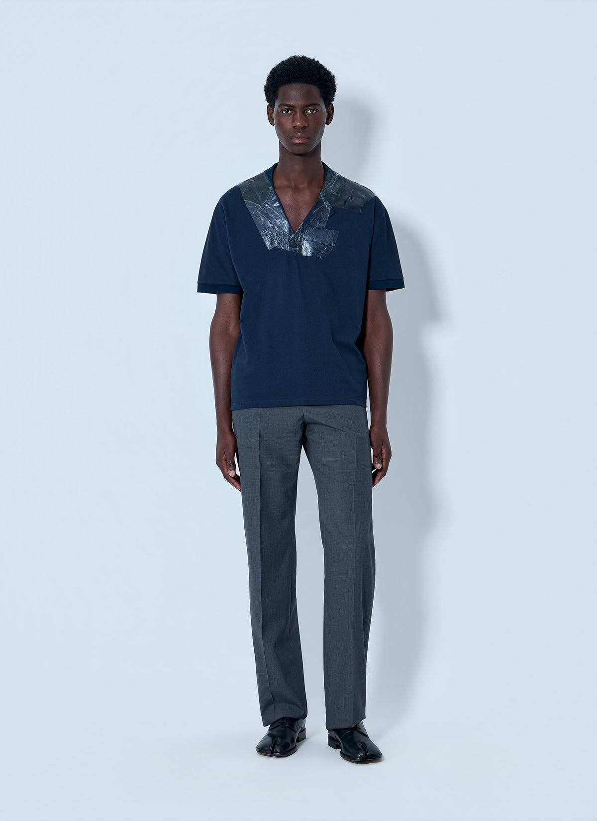 Maison Margiela Men V-Neck Panel T-Shirt