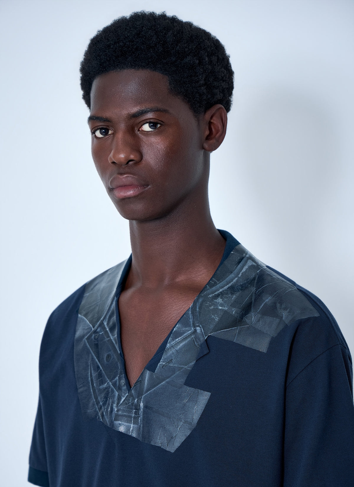 Maison Margiela Men V-Neck Panel T-Shirt