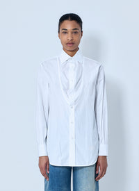 Maison Margiela Women White Folded V-Neck Collar Shirt