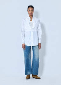 Maison Margiela Women White Folded V-Neck Collar Shirt